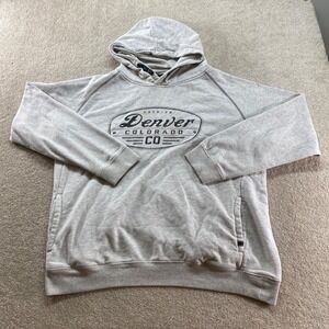 Premium 51 Hoodie Mens XXL Gray‎ Denver Colorado Graphic Raglan Sweatshirt